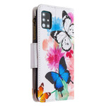 Capa Samsung Galaxy A51 com bolso com zíper Butterfly