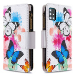 Capa Samsung Galaxy A51 com bolso com zíper Butterfly