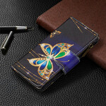 Capa Samsung Galaxy A51 com bolso com zíper Butterfly
