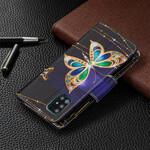 Capa Samsung Galaxy A51 com bolso com zíper Butterfly