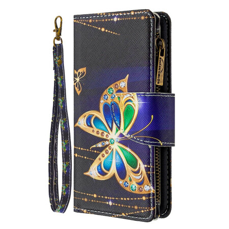 Capa Samsung Galaxy A51 com bolso com zíper Butterfly