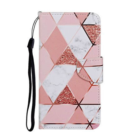 Samsung Galaxy A31 Mármore e Capa Glitter com Cordão