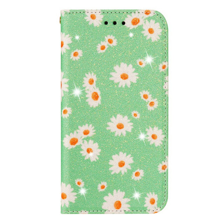 Capa Flip Capa Samsung Galaxy A51 Leatherette Daisies
