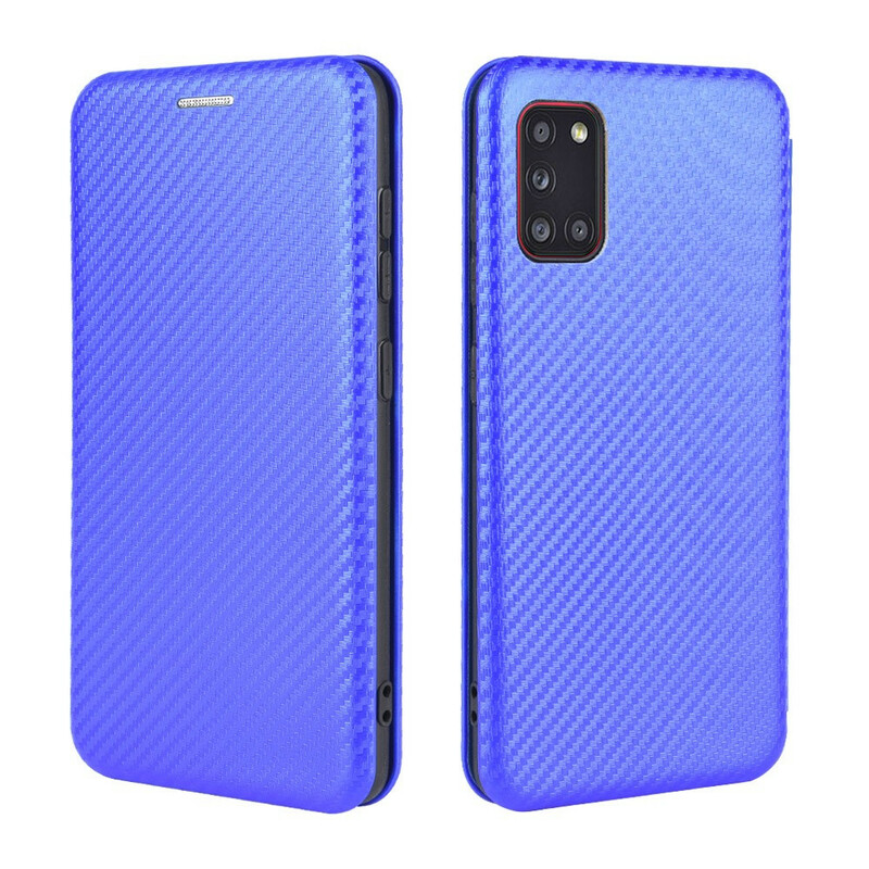 Tampa Flip Cover Samsung Galaxy A31 Fibra de Carbono