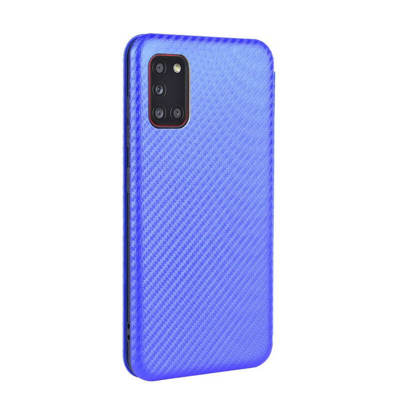 Tampa Flip Cover Samsung Galaxy A31 Fibra de Carbono