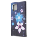 Capa de flores Samsung Galaxy A12 Lanyard