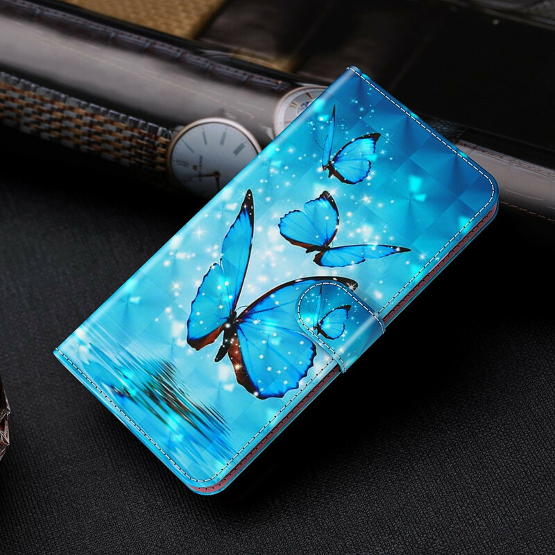 Samsung Galaxy A12 Case Flying Blue Butterflies