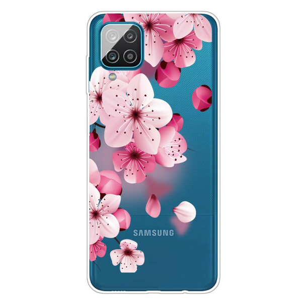 Capa Samsung Galaxy A12 Flores Pequenas Rosa