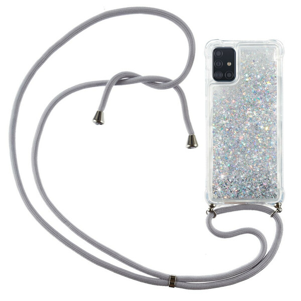 Samsung Galaxy A51 Glitter Case com Lanyard