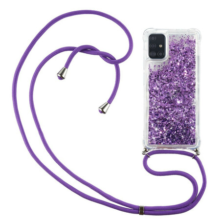 Samsung Galaxy A51 Glitter Case com Lanyard