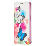 Capa Flip Cover Samsung Galaxy A12 Butterflies coloridas