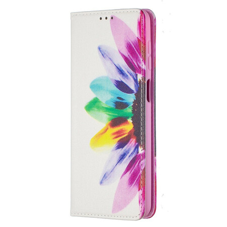 Capa Flip Cover Samsung Galaxy A12 Flor de Aguarela