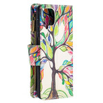 Capa de bolso Samsung Galaxy A12 Zipper Pocket Tree