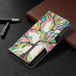 Capa de bolso Samsung Galaxy A12 Zipper Pocket Tree