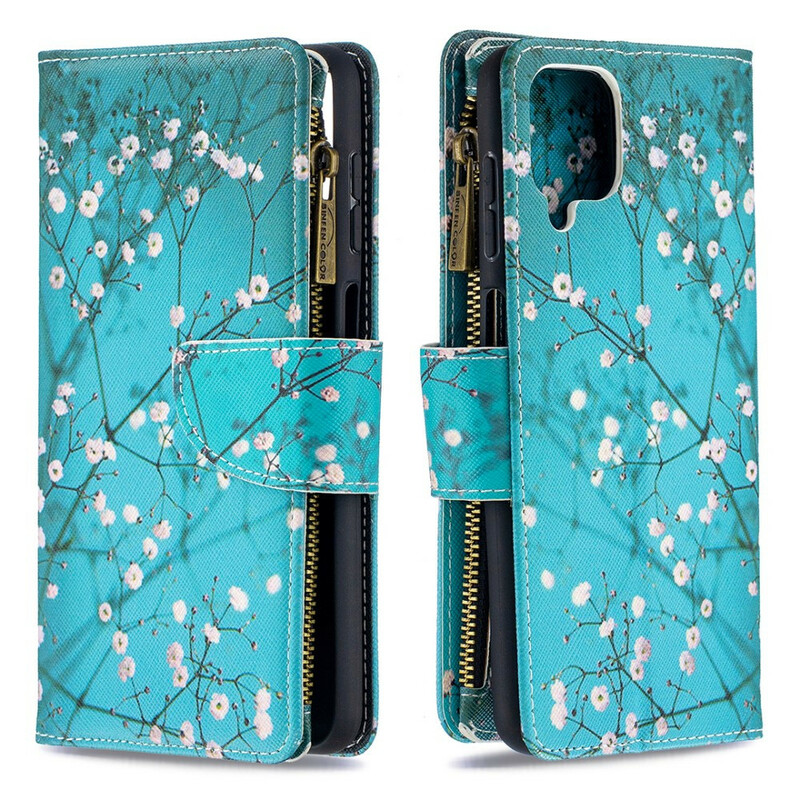Capa de bolso Samsung Galaxy A12 Zipper Pocket Tree Capa de bolso Samsung Galaxy A12 Zipper Pocket Tree