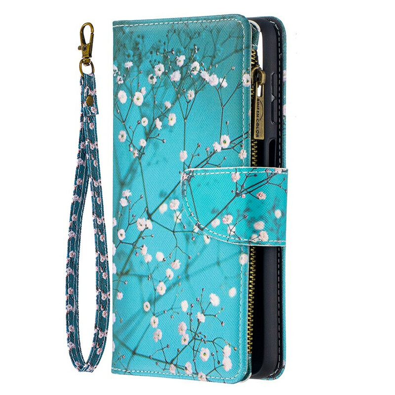 Capa de bolso Samsung Galaxy A12 Zipper Pocket Tree Capa de bolso Samsung Galaxy A12 Zipper Pocket Tree