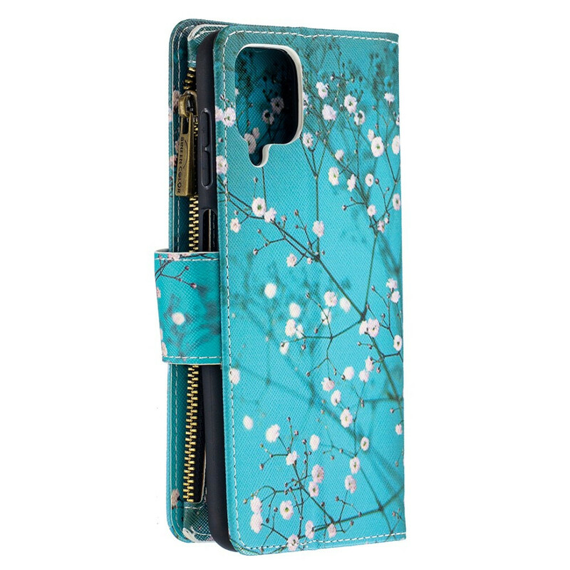 Capa de bolso Samsung Galaxy A12 Zipper Pocket Tree Capa de bolso Samsung Galaxy A12 Zipper Pocket Tree
