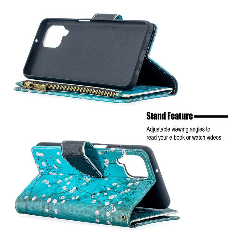 Capa de bolso Samsung Galaxy A12 Zipper Pocket Tree Capa de bolso Samsung Galaxy A12 Zipper Pocket Tree