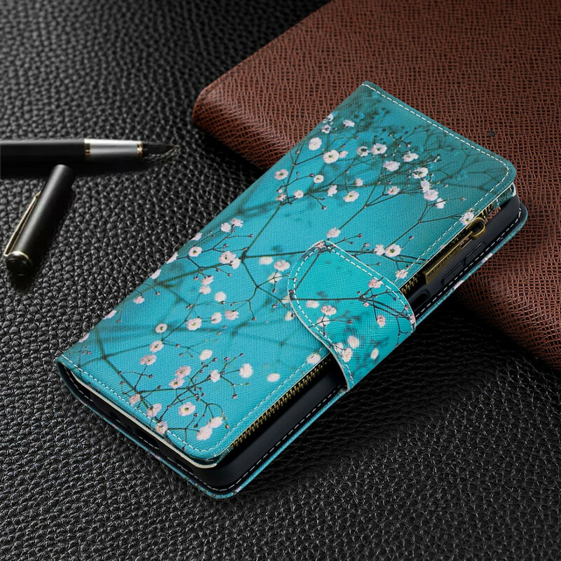 Capa de bolso Samsung Galaxy A12 Zipper Pocket Tree Capa de bolso Samsung Galaxy A12 Zipper Pocket Tree