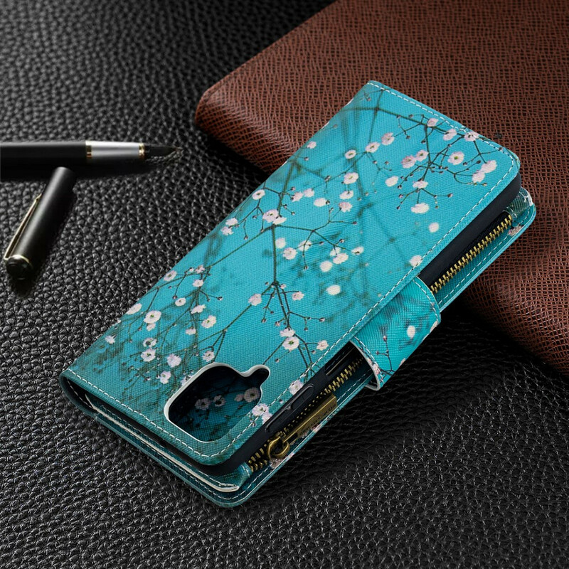 Capa de bolso Samsung Galaxy A12 Zipper Pocket Tree Capa de bolso Samsung Galaxy A12 Zipper Pocket Tree