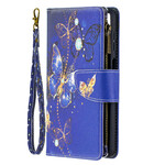 Capa Samsung Galaxy A12 com bolso com zíper Butterfly