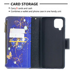 Capa Samsung Galaxy A12 com bolso com zíper Butterfly