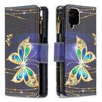 Capa Samsung Galaxy A12 com bolso com zíper Butterfly