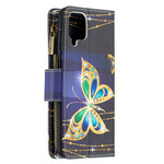 Capa Samsung Galaxy A12 com bolso com zíper Butterfly