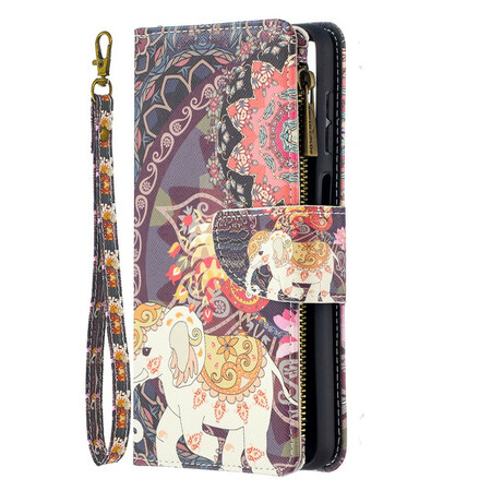 Capa de bolso Samsung Galaxy A12 Zipped Pocket Elephant