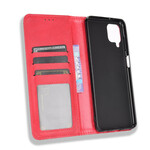 Capa Flip Cover Samsung Galaxy A12 Leather Effect Vintage Vintage Stylish