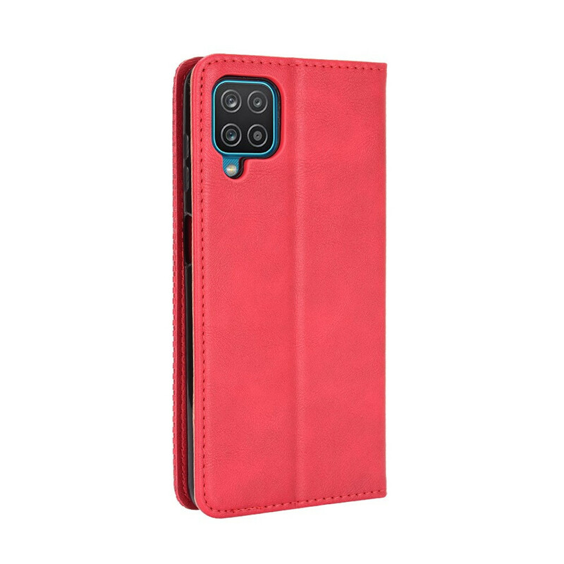 Capa Flip Cover Samsung Galaxy A12 Leather Effect Vintage Vintage Stylish