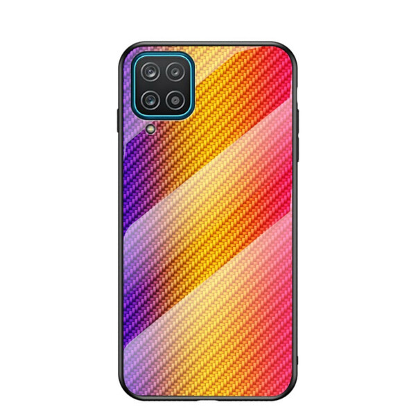 Samsung Galaxy A12 / M12 Capa de vidro temperado de fibra de carbono