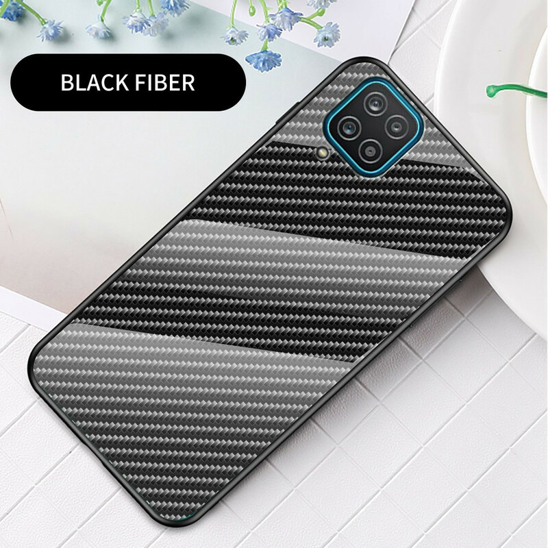 Samsung Galaxy A12 Capa de vidro temperado em fibra de carbono