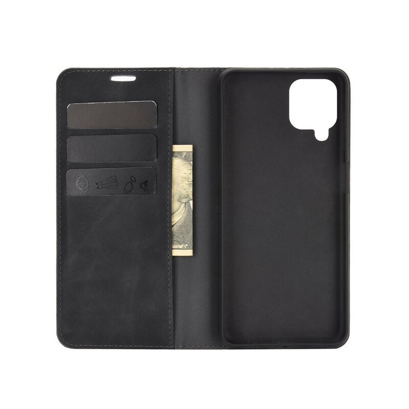 Capa Flip Cover Samsung Galaxy A12 Efeito Couro Mole Capa Flip Cover Samsung Galaxy A12 Efeito Couro Mole