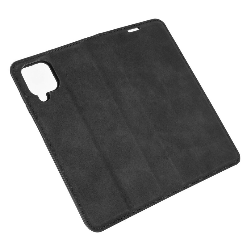 Capa Flip Cover Samsung Galaxy A12 Efeito Couro Mole Capa Flip Cover Samsung Galaxy A12 Efeito Couro Mole