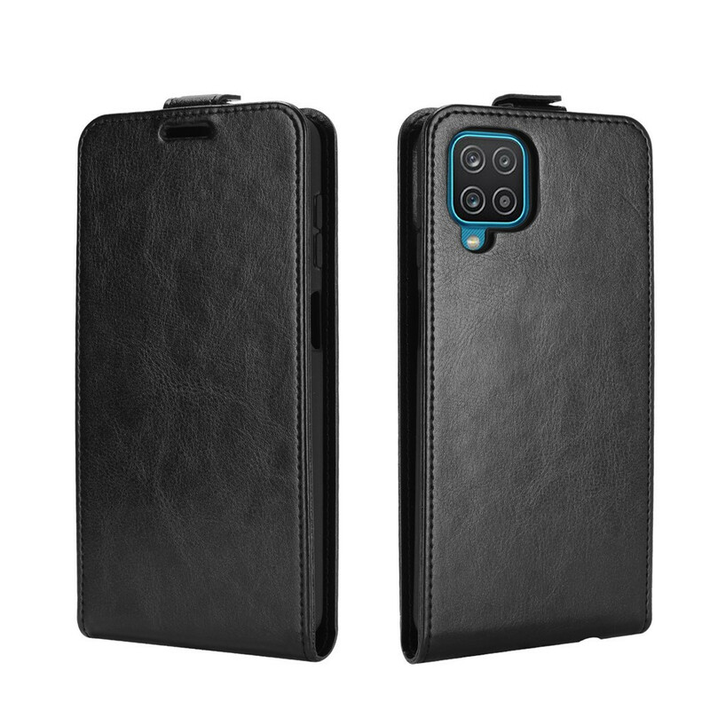 Samsung Galaxy A12 Case Vertical Flap Leather Effect