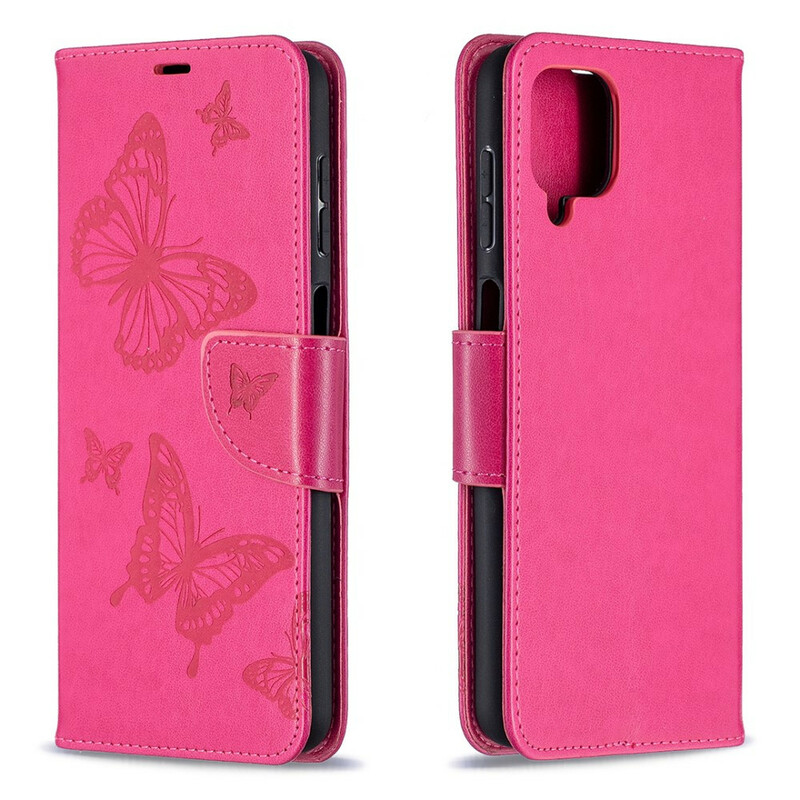 Samsung Galaxy A12 Case Butterflies in Flight with Strap