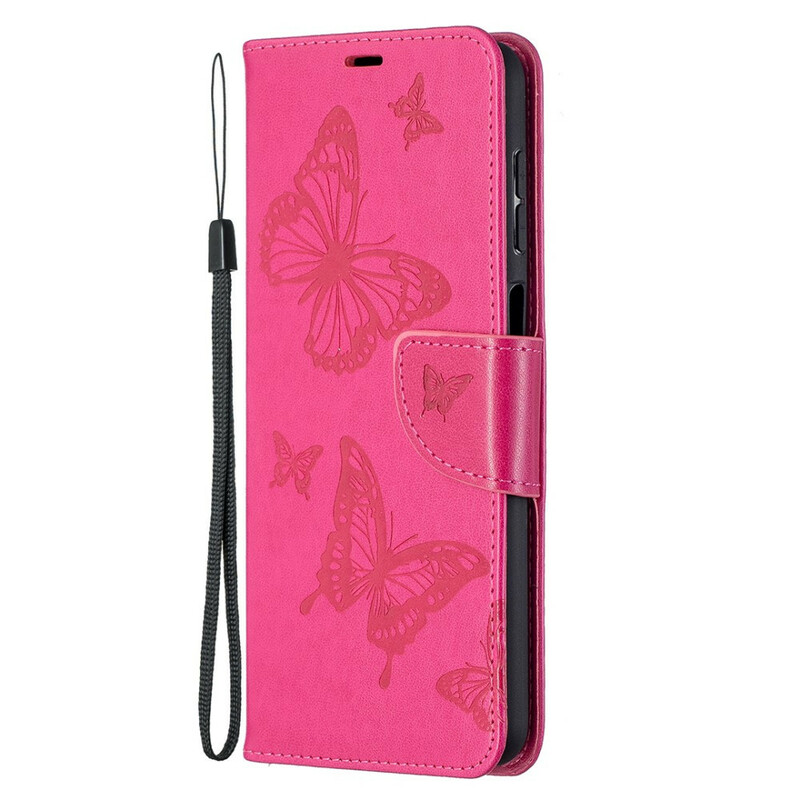 Samsung Galaxy A12 Case Butterflies in Flight with Strap