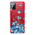 Capa Samsung Galaxy A02s Blue Flowers