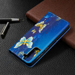 Tampa Flip Cover Samsung Galaxy S21 5G Butterflies coloridas
