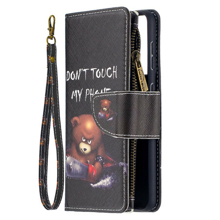 Capa Samsung Galaxy S21 5G com Urso de Bolso com Fecho