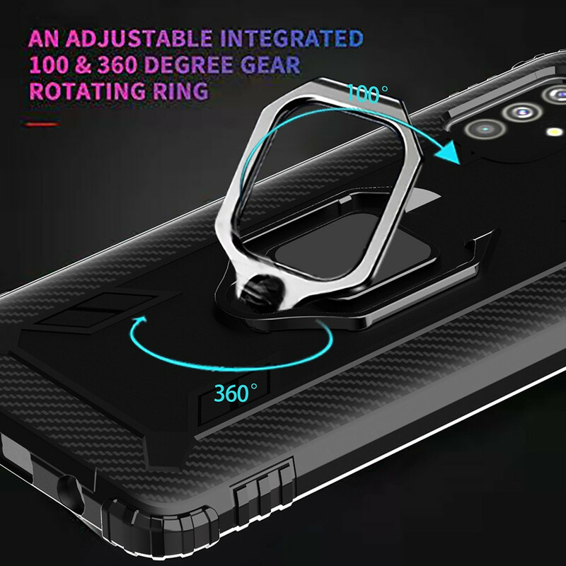 Samsung Galaxy M51 Anel e capa de fibra de carbono