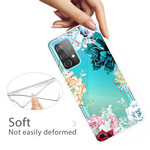 Samsung Galaxy A72 5G Capa de flor de aguarela transparente
