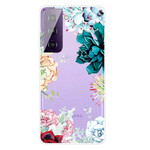 Capa Samsung Galaxy S21 5G Flor de Aquarela