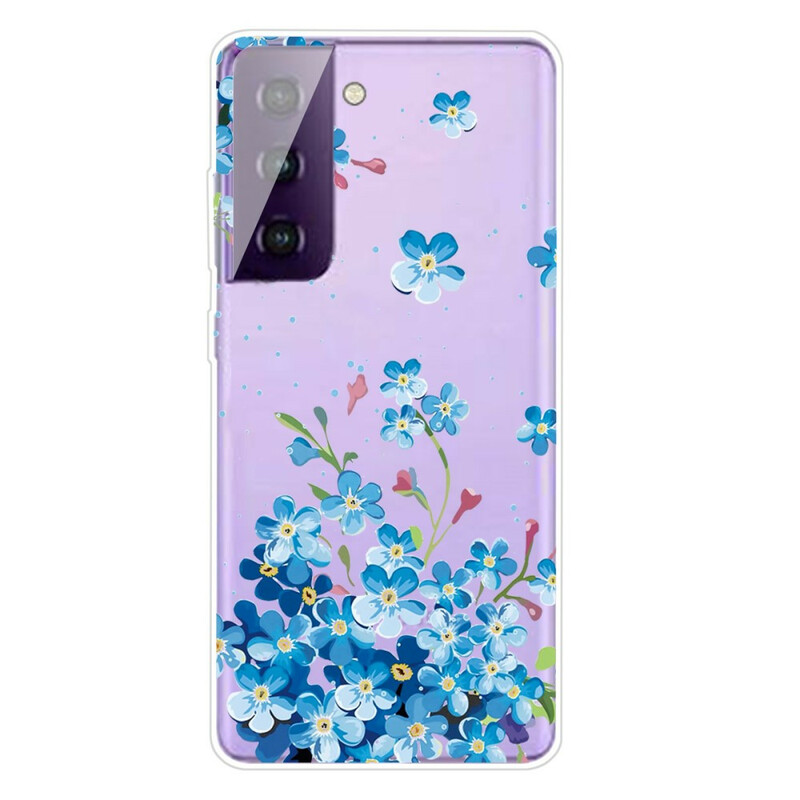 Capa Samsung Galaxy S21 5G Blue Flowers