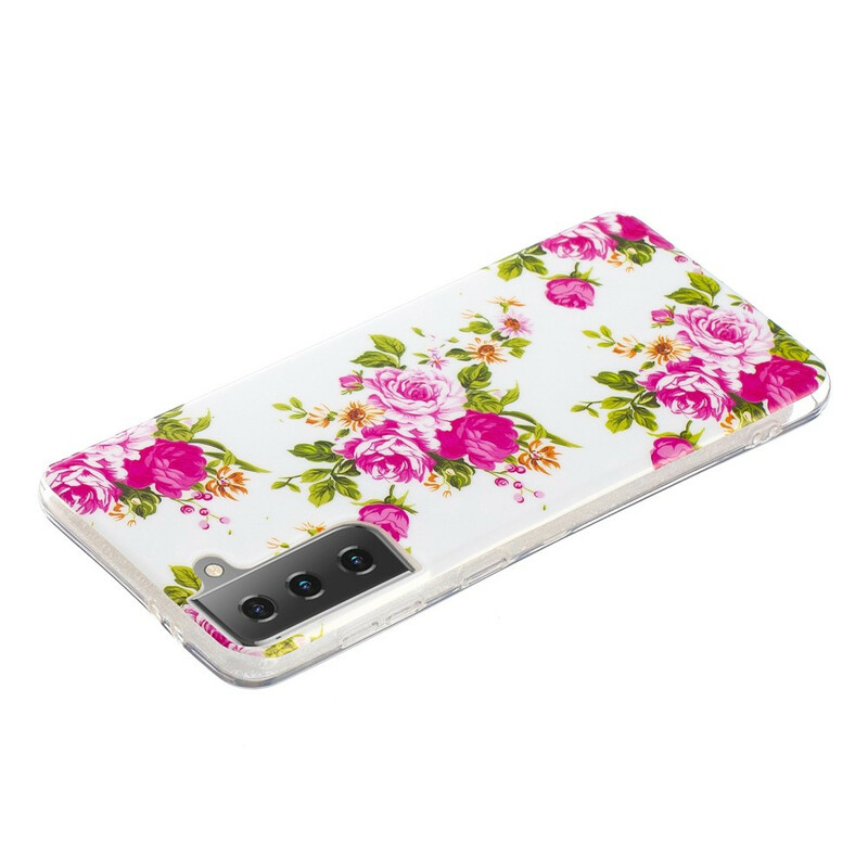 Samsung Galaxy S21 5G Case Liberty Flowers Fluorescentes