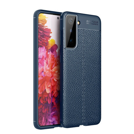 Samsung Galaxy S21 5G Capa de couro Lychee Efeito Lychee Linha Dupla