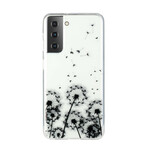 Samsung Galaxy S21 5G Clear Case Black Dandelion
