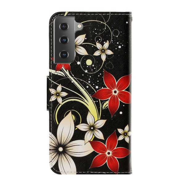 Samsung Galaxy S21 Plus 5G Cobertura de CordÃ£o com Flores Coloridas