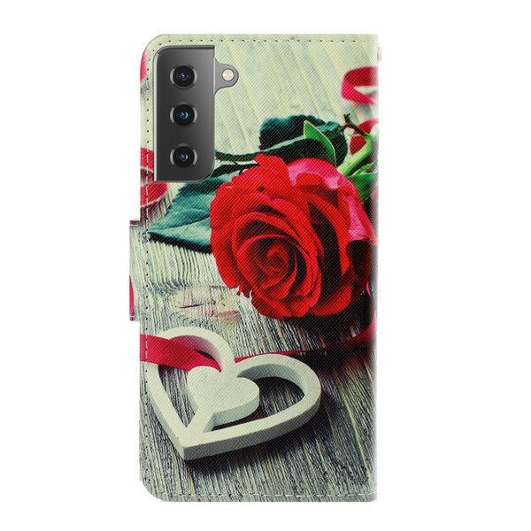 Samsung Galaxy S21 Plus 5G Capa de cinta cor-de-rosa Romântica